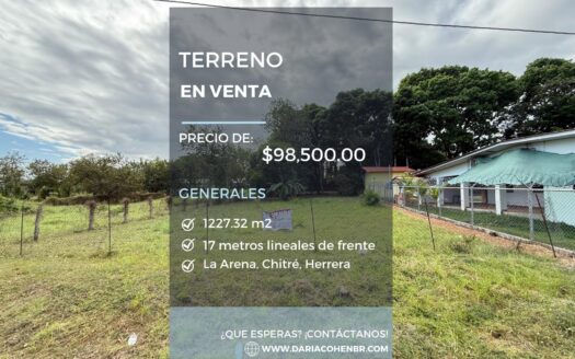 Terreno Residencial en La Arena, Chitre – MLS 21745